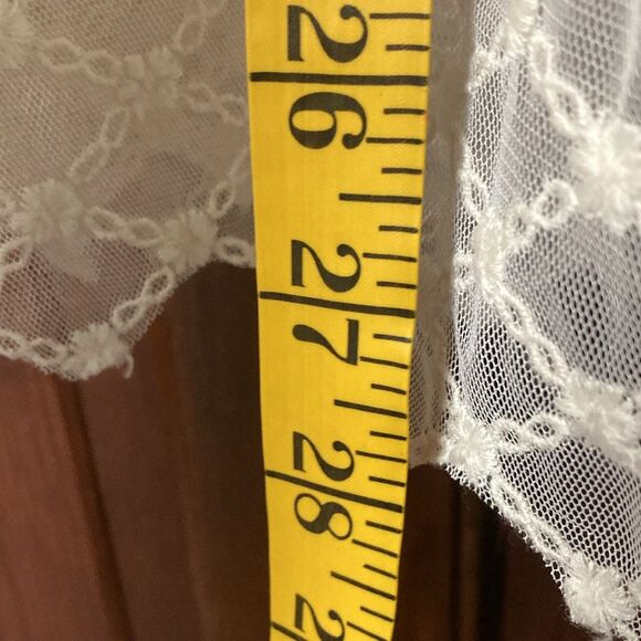 Free People Cleo Maxi Jumpsuit Lace Ruffle Cap Sleeve V-neck Wide Leg Cream S? - Picture 8 of 12